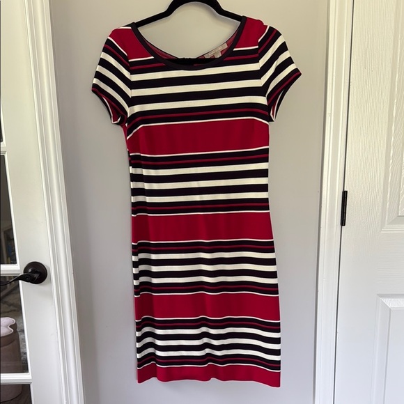 Banana Republic Striped Red and Navy Women's Dress Size 4 - Picture 1 of 7